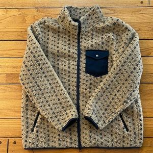 L.L.Bean x Todd Snyder Hi-Pile Sherpa Zip-Front Jacket Boulder Birdseye Jacquard